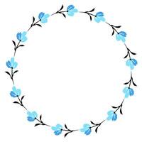 Flower wreath. Round flower wreath, pattern graphic design. Background with a bouquet of flowers in a circle vector