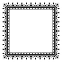 Border frame square pattern. Islamic, indian, greek motifs. Geometric frames in black color isolated on white background vector