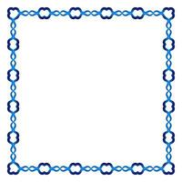 Border frame ceramic tile pattern. Islamic, indian, arabic motifs. Damask border square pattern. Porcelain ethnic bohemian background vector