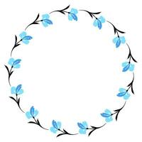 Flower wreath. Round flower wreath, pattern graphic design. Background with a bouquet of flowers in a circle vector