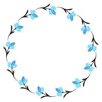 Flower wreath. Round flower wreath, pattern graphic design. Background with a bouquet of flowers in a circle vector