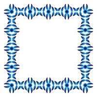 Border frame ceramic tile pattern. Islamic, indian, arabic motifs. Damask border square pattern. Porcelain ethnic bohemian background vector