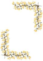 Flower frame border size a4, format a4. Floral pattern. Cute floral background. Background with flower brush strokes vector