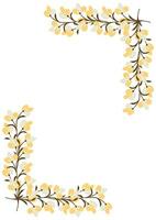 Flower frame border size a4, format a4. Floral pattern. Cute floral background. Background with flower brush strokes vector