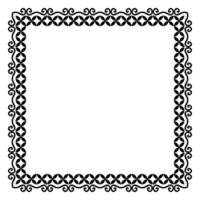 Border frame square pattern. Islamic, indian, greek motifs. Geometric frames in black color isolated on white background vector