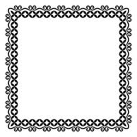 Border frame square pattern. Islamic, indian, greek motifs. Geometric frames in black color isolated on white background vector