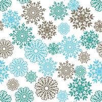 Snowflake seamless pattern. Snow pattern with snowflakes. Festive Christmas and New Year background. Winter vector illustration