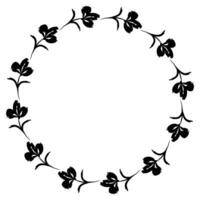 Flower wreath. Round flower wreath, pattern graphic design. Background with a bouquet of flowers in a circle vector