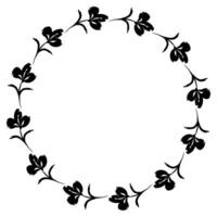 Flower wreath. Round flower wreath, pattern graphic design. Background with a bouquet of flowers in a circle vector