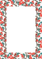 Flower frame border size a4, format a4. Floral pattern. Cute floral background. Background with flower brush strokes vector