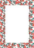 Flower frame border size a4, format a4. Floral pattern. Cute floral background. Background with flower brush strokes vector