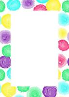 Drawn circles frame border size a4, format a4. Round paintbrush pattern. Abstract baby background with circles brush strokes vector