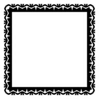 Border frame square pattern. Islamic, indian, greek motifs. Geometric frames in black color isolated on white background vector