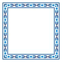 Border frame ceramic tile pattern. Islamic, indian, arabic motifs. Damask border square pattern. Porcelain ethnic bohemian background vector