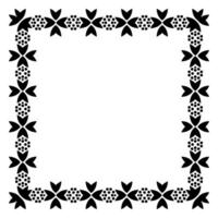 Border frame square pattern. Islamic, indian, greek motifs. Geometric frames in black color isolated on white background vector