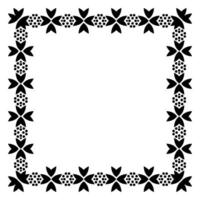 Border frame square pattern. Islamic, indian, greek motifs. Geometric frames in black color isolated on white background vector