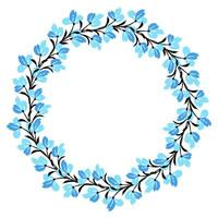 Flower wreath. Round flower wreath, pattern graphic design. Background with a bouquet of flowers in a circle vector