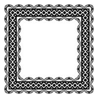 Border frame square pattern. Islamic, indian, greek motifs. Geometric frames in black color isolated on white background vector