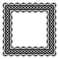 Border frame square pattern. Islamic, indian, greek motifs. Geometric frames in black color isolated on white background vector