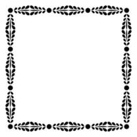 Border frame square pattern. Islamic, indian, greek motifs. Geometric frames in black color isolated on white background vector