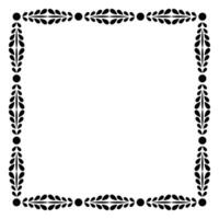 Border frame square pattern. Islamic, indian, greek motifs. Geometric frames in black color isolated on white background vector