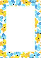 Flower frame border size a4, format a4. Floral pattern. Cute floral background. Background with flower brush strokes vector