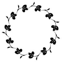 Flower wreath. Round flower wreath, pattern graphic design. Background with a bouquet of flowers in a circle vector