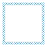 Border frame ceramic tile pattern. Islamic, indian, arabic motifs. Damask border square pattern. Porcelain ethnic bohemian background vector