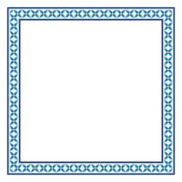 Border frame ceramic tile pattern. Islamic, indian, arabic motifs. Damask border square pattern. Porcelain ethnic bohemian background vector