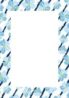 Flower frame border size a4, format a4. Floral pattern. Cute floral background. Background with flower brush strokes vector