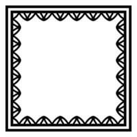 Border frame square pattern. Islamic, indian, greek motifs. Geometric frames in black color isolated on white background vector