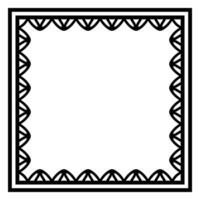 Border frame square pattern. Islamic, indian, greek motifs. Geometric frames in black color isolated on white background vector