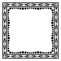 Border frame square pattern. Islamic, indian, greek motifs. Geometric frames in black color isolated on white background vector