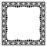 Border frame square pattern. Islamic, indian, greek motifs. Geometric frames in black color isolated on white background vector