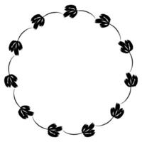 Flower wreath. Round flower wreath, pattern graphic design. Background with a bouquet of flowers in a circle vector