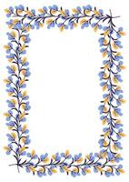 Flower frame border size a4, format a4. Floral pattern. Cute floral background. Background with flower brush strokes vector