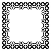 Border frame square pattern. Islamic, indian, greek motifs. Geometric frames in black color isolated on white background vector