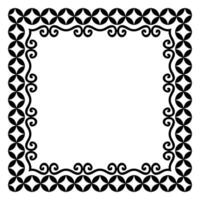 Border frame square pattern. Islamic, indian, greek motifs. Geometric frames in black color isolated on white background vector