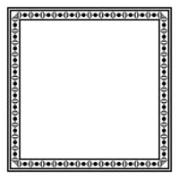 Border frame square pattern. Islamic, indian, greek motifs. Geometric frames in black color isolated on white background vector