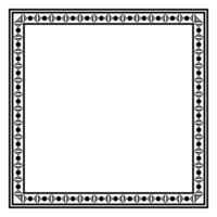 Border frame square pattern. Islamic, indian, greek motifs. Geometric frames in black color isolated on white background vector