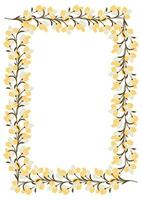 flor marco frontera Talla a4, formato a4. floral modelo. linda floral antecedentes. antecedentes con flor cepillo golpes vector