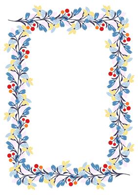 Flower frame border size a4, format a4. Floral pattern. Cute floral background. Background with flower brush strokes