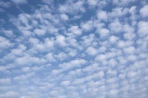 Blue sky and white cirrus clouds photo