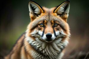 ai generado de cerca retrato de un rojo zorro. vulpes vulpes. generativo ai foto