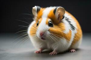 AI generated Hamster on a solid color background. Close-up of a hamster. ai generative photo