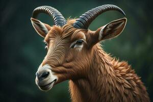 AI generated Portrait of a wild goat, Ammotragus aries. ai generated photo