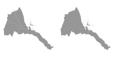 Eritrea map with administrative divisions. Vector illustration.