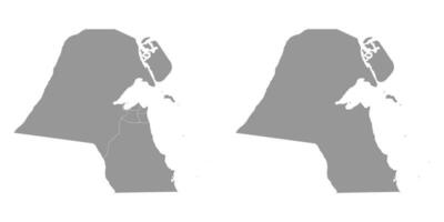 Kuwait map with administrative divisions. Vector illustration.