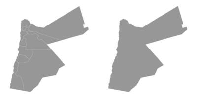 Jordan map with administrative divisions. vector