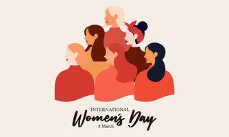 Happy International Women's Day. Vector Illustration of Women with Different Cultures